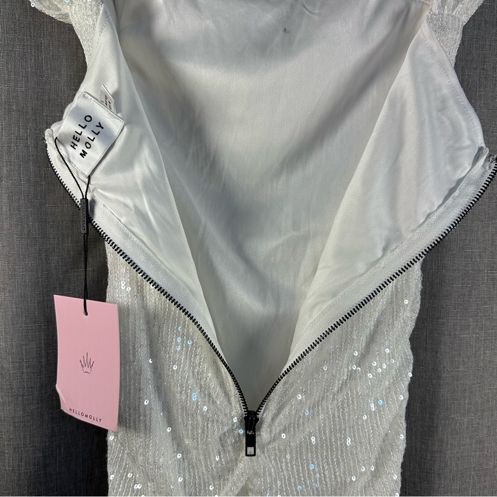 Hello Molly FREQUENT THE CLUB DRESS WHITE Size 8. NWT - Picture 8 of 12
